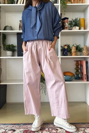 Gaberdine Barrel Pant Rose 